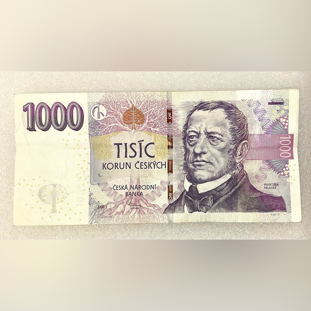 Czech currency Banknote 1000 Korun Ceskych 2008 Circulated